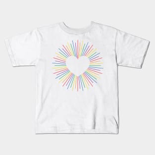 Gay Pride Radial Heart Kids T-Shirt